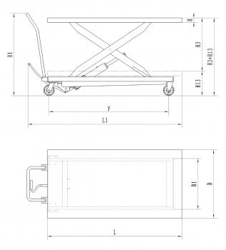 Hydraulic scissor lift table with big table surface Bernardo TG 500