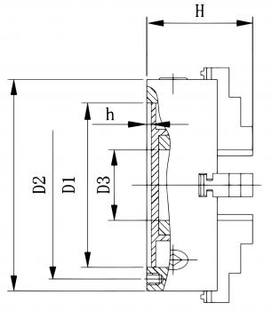 4-Backenfutter aus Guss Bernardo Standard-4-Backenfutter DK12-80