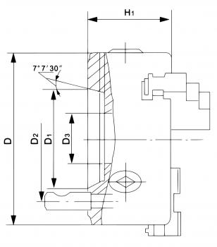 4-Backenfutter aus Guss Bernardo Standard-4-Backenfutter DK12-400/D11