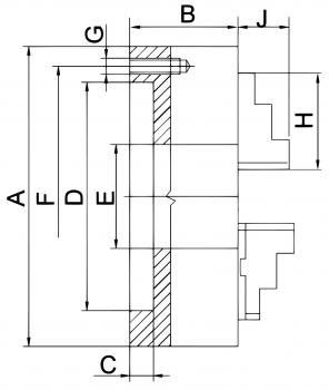 3-Backenfutter aus Stahl Bernardo Präzisions-3-Backenfutter PO3 - 315