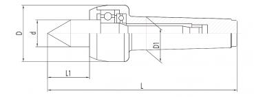 Live center / Ball nose live center Bernardo High performance live center NCK-A MT 3