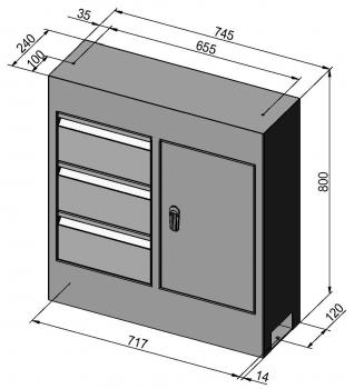 Untergestell für Drehmaschine Bernardo Untergestell Deluxe f. Profi 400 V / 400 G