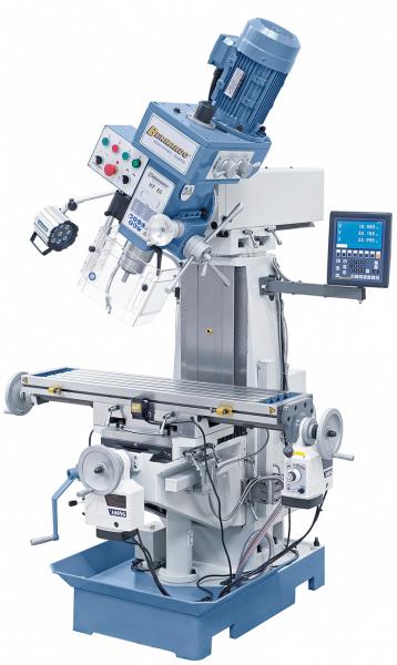 Bohr- und Fräsmaschine Bernardo KF 60 inkl. 3-Achs-Digitalanzeige ES-12 H und Vorschub für x/y-Achse