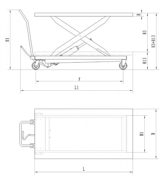 Hydraulic scissor lift table with big table surface Bernardo TG 500