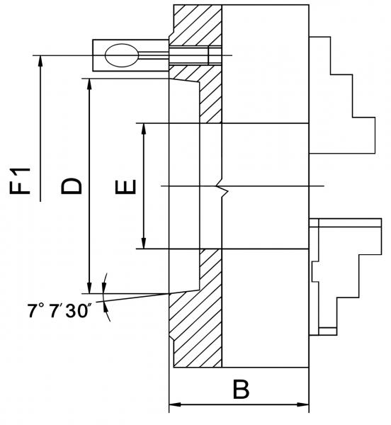 3-Backenfutter aus Stahl Bernardo Präzisions-3-Backenfutter PO3-400/D8