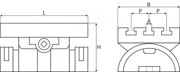 Rundtische / Schwenktische / Kreuztische Bernardo Schwenktisch 250 x 180 mm