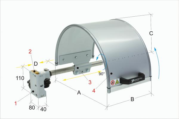 Protective devices for lathe Bernardo PTO 03/500