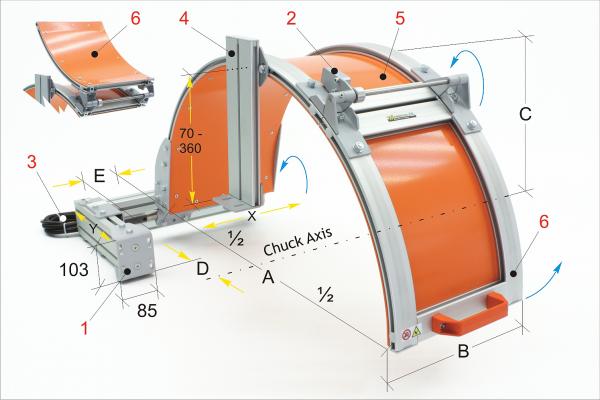 Schutzeinrichtungen für Drehmaschine Bernardo PTO 04/120