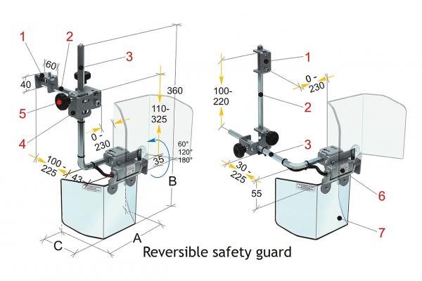 Schutzeinrichtungen für Fräsmaschine Bernardo PFR 20/218