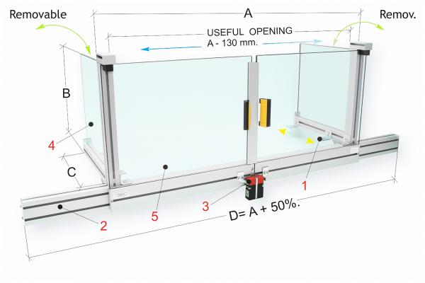 Schutzeinrichtungen für die Installation auf dem maschinetisch Bernardo PFR 40/650